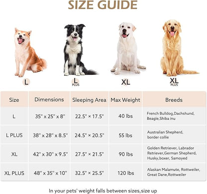 JOEJOY XL Orthopedic Dog Beds Large Sized Dog, Extra Thick Supportive Big Dogs Couch Bed with Sides, Ultra Soft Pet Bed Sofa for Large Dogs, Grey, 38''x28''