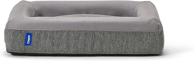 Casper Dog Bed, Plush Memory Foam, Small, Gray, 26.0"L x 19.0"W x 6.0"Th