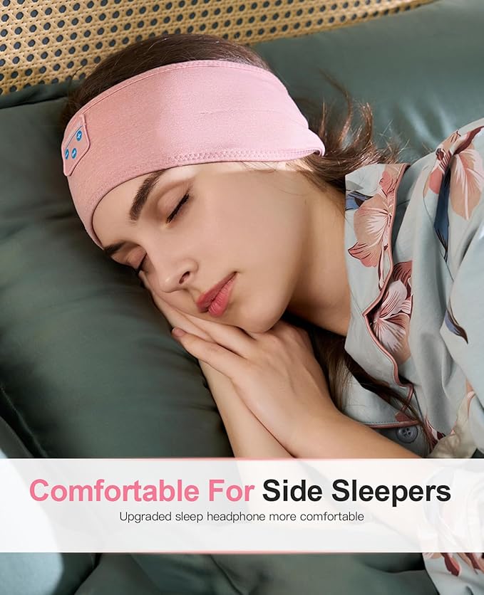 Navly Sleep Headphones - Bluetooth Headband for Sleeping, Cozy Headband Wireless Music Sleeping Headphones with Ultra-Thin Speakers Perfect for Sleeping,Workout,Jogging,Yoga,Insomnia,Air Travel
