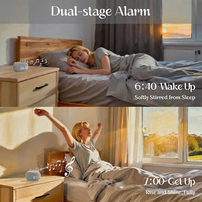 Sound Machine for Sleep White Noise Machine for Adults Night Light, Luna Pro 507 Soothing Sounds, Dual-stage Alarm&Snooze, Smart App Control Custom Buttons, Dimmable Clock Timer for Baby Kids