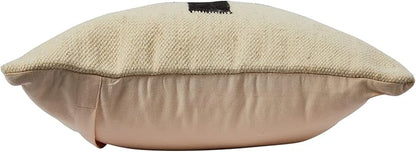 Creative Co-Op Swiss Cross Cotton Wool Throw Pillow, Cream