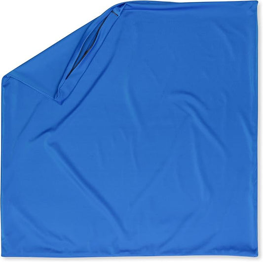PILLOWY 18"x18" Throw Pillowcases (Cover Only) - 85/15 Nylon, Spandex - Luxurious, Silky, Stretchy & Soft - 1Pcs Solid Color - A Perfect Choice for Couch Chairs Sofa Bed Adult/Kids Bedroom, Yeal Blue