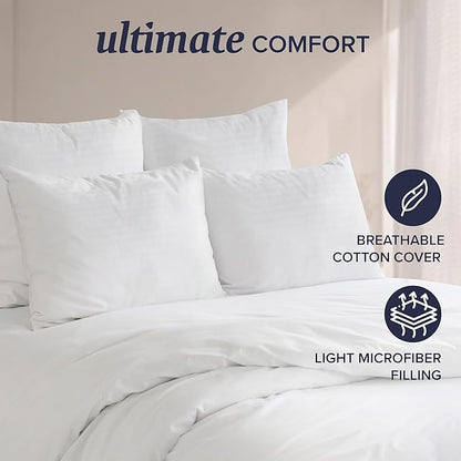 Beckham Hotel Collection Euro Size Throw Pillows (Set of 2), 26 x 26 Down Alternative Pillow Insert for Bed, Couch, and Sofa