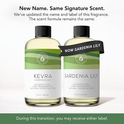 Aroma Country Gardenia Lily Diffuser Oil - Luxury Essential Oils for Diffuser Refill & Air Freshener Room Spray - Long-Lasting & Natural Home Fragrance, Scented Oil for Diffusers (8.5 Fl. oz)
