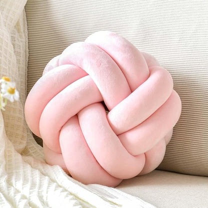 Uvvyui Knot Pillow Ball, Soft White Home Decor Knotted Pillows, Cute 8" Knot Pillow Round Velvet Plush Throw Pillow, Aesthetic Decorative Pillows for Bed, Floor, Couch, Bedroom