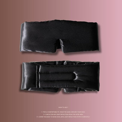 Silk Eye Mask - 100% Pure Mulberry 22 Momme Silk Sleep Mask, Adjustable Sleep Mask for Women and Men (Adjustable, Cloud Black)