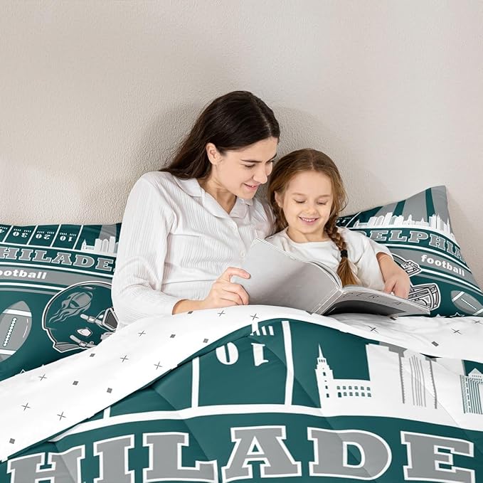 Feelyou Football Bedding Set Full Size Boys Girls Rugby Sports Comforter Set Women Men Football City Duvet Quilt Bedroom Decor