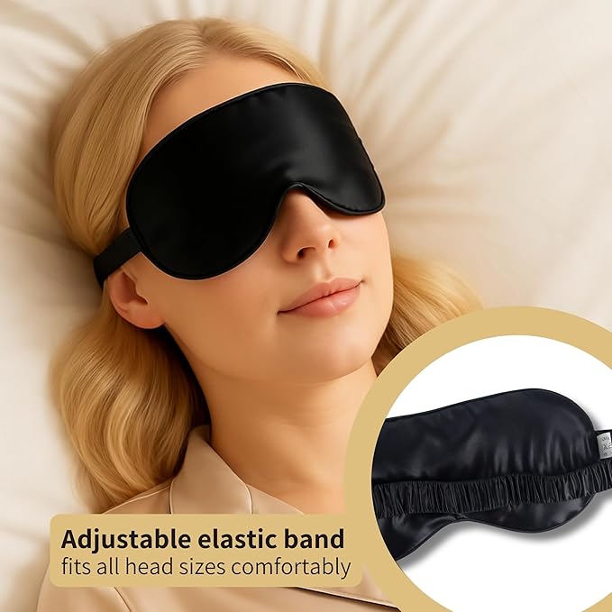 Silk Sleep Mask for Women & Men – 100% Mulberry Silk Eye Mask for Sleeping, Soft & Light Blocking for Deep, Restorative Sleep – by LUNARA