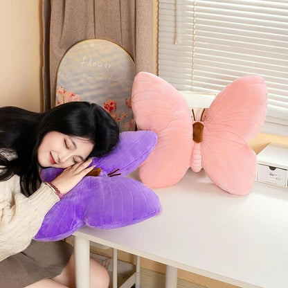 PEACH CAT Butterfly Pillow Decorative Butterfly Shaped Throw Pillows 15.7" x 15.7" Cute Plush Cushion Decor for Bedroom Living Room Sofa Couch Purple