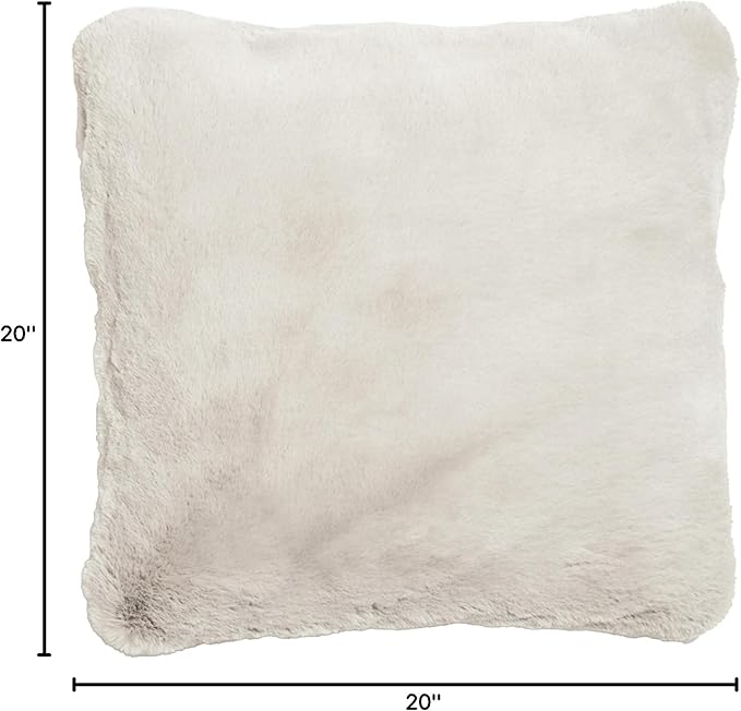 UnHide Squish - Faux Fur Pillow - Extra Soft Throw Pillow - Square Shaped Pillow, Polyester Fill - Machine Washable - Perfect for Living Room, Bedroom, or Guest Room - 20” x 20” - Snow White