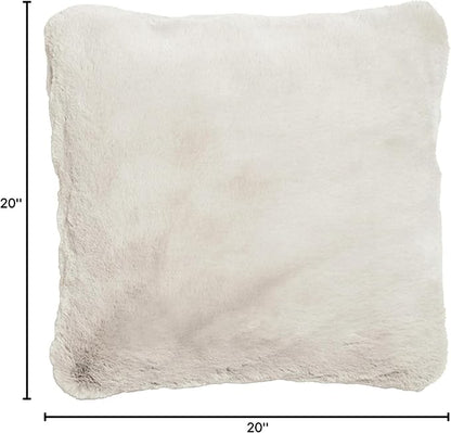 UnHide Squish - Faux Fur Pillow - Extra Soft Throw Pillow - Square Shaped Pillow, Polyester Fill - Machine Washable - Perfect for Living Room, Bedroom, or Guest Room - 20” x 20” - Snow White