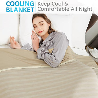 Guohaoi Cooling Blanket (90"x90"Queen Size) for Hot Sleepers and Night Sweats,100% Oeko-Tex Certified,Arc-Chill Q-Max >0.5 Cool Fiber,Ultra Cold Breathable,Comfortable,All-Season.