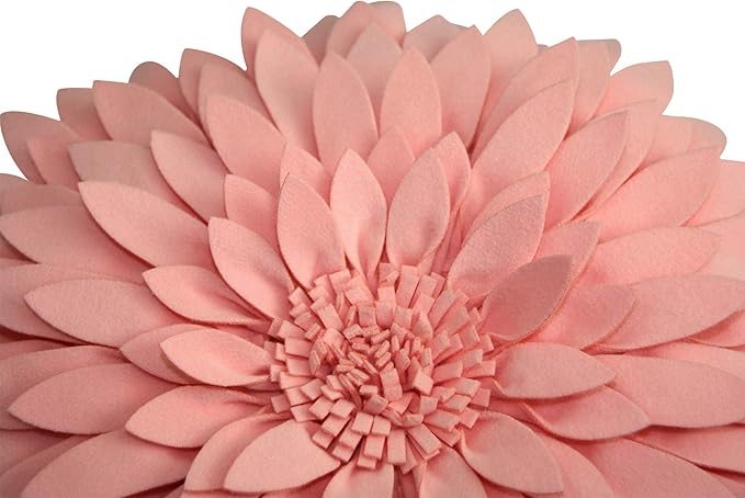 Contempo Lifestyles 3D Daisy Flower Pillow - Patented Design, Couch & Bed Decoration (18" Flower, 16" Pillow with Insert, Peach)