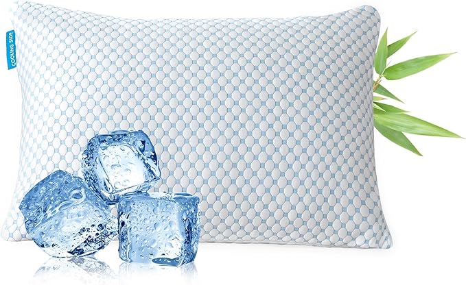 Cooling Shredded Memory Foam Pillow King Size - Adjustable Loft for Back & Side Sleepers, Breathable & Supportive Bed Pillow with Removable Washable Cover King(Pack of 1)