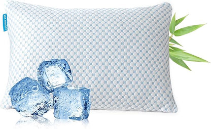 Cooling Shredded Memory Foam Pillow King Size - Adjustable Loft for Back & Side Sleepers, Breathable & Supportive Bed Pillow with Removable Washable Cover King(Pack of 1)