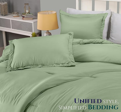 Queen Comforter Set 3 Piece Sage Green by Utopia Bedding, Comforters Queen Size, Bedding Comforters Sets, Down Alternative Soft Bed Set, 1 Comforter (88 x 88 inches) 2 Pillow Shams (20 x 26 inches)