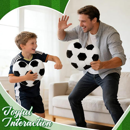 2Pcs Soccer Throw Pillow, 11 in Soft Embroidered Fluffy Soccer Pillow, Stuffed Plush Heart Shape Soccer Pillow for Bedrooom Couch Bed Decoration, Gift for Soccer Lover Player Team