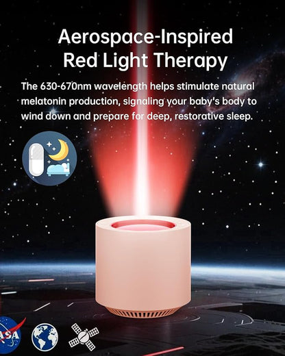 Dimmable Nursery Night Light: Red Light Therapy Sleep Sound Machine with 38 Soothing Sounds & Calming Womb Soother Shusher, Memory Function, White Noise Machine with Timer for Baby Adult Gift (Peach)