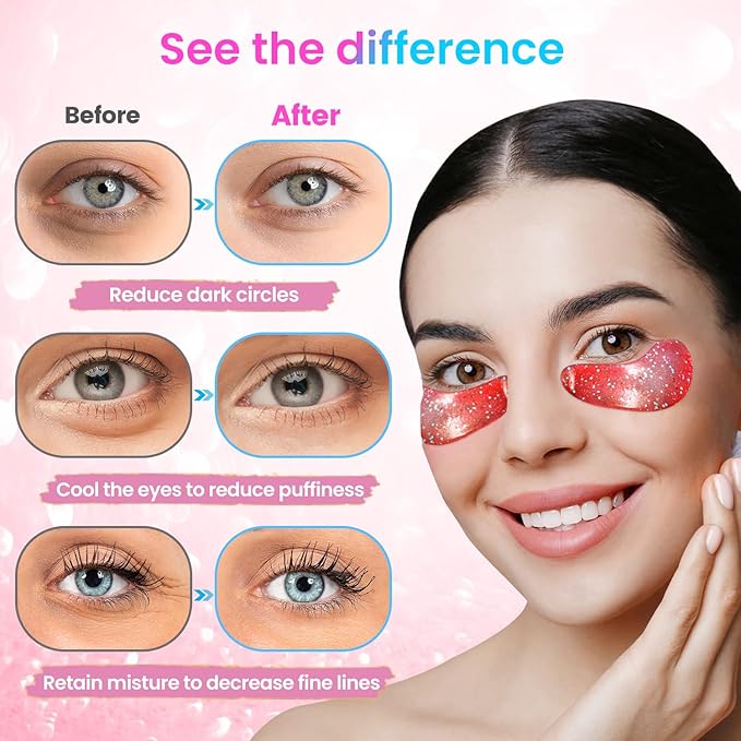 Eye Masks (48 Pairs) - Face Masks Skincare, Undereye Patches for Puffy Eyes, Dark Circles, Wrinkles, Collagen Eye Gels for Bridesmaid - Gifts for Women, Bachelorette Party Favors