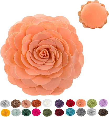 Fennco Styles Eva's Flower Garden Decorative Filled Throw Pillow 13" Round - Peach Floral Accent Pillow for Home, Couch, Bed, Living Room, Holiday and Office Décor