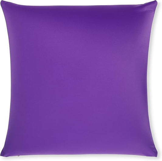 PILLOWY 24" x 24" Throw Pillow - Dark Lavendar: 1 PCS Luxurious Premium Microbead Pillow With 85/15 Nylon/Spandex Fabric. Forever Fluffy, Outstanding Beauty & Support. Silky, Soft & Beyond Comfortable