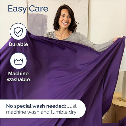 Twin XL Size 3 Piece Sheet Set - Comfy Breathable & Cooling Bed Sheets Set - Hotel Luxury Bedding for Women, Men, Kids, Teens, Boys & Girls - Deep Pockets, Ultra-Soft, Wrinkle Free - Oeko-Tex - Purple