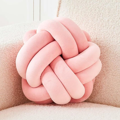 Uvvyui Knot Pillow Ball, Soft Dusty Pink Home Decor Knotted Pillows, Cute 8" Knot Pillow Round Velvet Plush Throw Pillow, Aesthetic Decorative Pillows for Bed, Floor, Couch, Bedroom