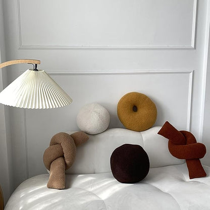 White Ball Shaped Plush Pillow,Cute Soft Waist Rest Cushion,Home Decorative Throw Pillow Used to Add Comfort and Style to A Couch,Sofa,Or Living Room.