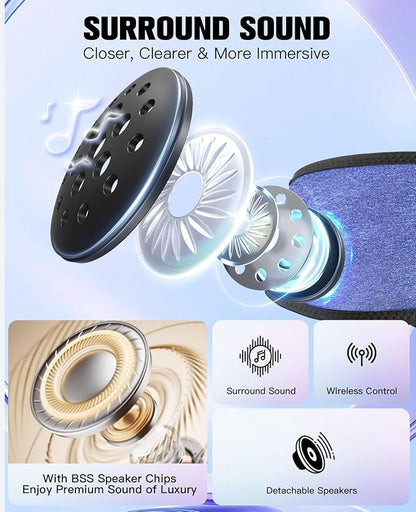 Voerou Sleep Headphones Wireless Bluetooth Sweatproof Headband, Sleeping Headphones with Ultra-Thin Stereo Speakers for Side Sleepers, Sleeping, Workout, Running, Yoga, Air Travel, Meditation