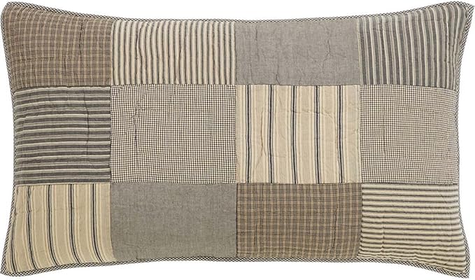 VHC Brands Farmhouse Sawyer Mill™ Bedding Accessory, King Sham 21x37, Charcoal Grey