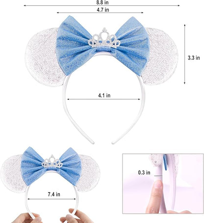 Mouse Ear Headbands,Sparkle Mouse Ears Headband for Women Girls Cartoon Princess Costume Cosplay Decoration (Cinderella)