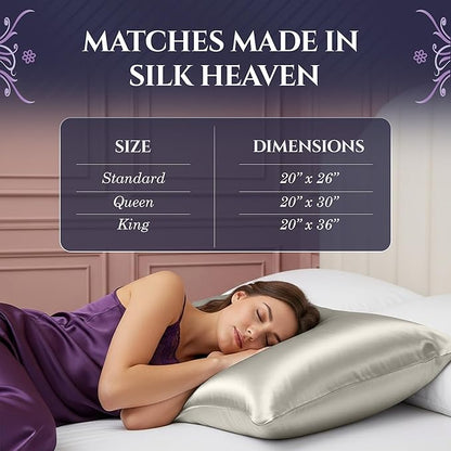 DECOLURE 100% Pure Mulberry Silk Pillow Case Standard Size – Highest Grade 30 Momme 6A+, Luxuriously Soft & Cooling Silk Pillowcase for Hair & Skin, Hypoallergenic, Breathable, Hidden Zipper (Ivory)