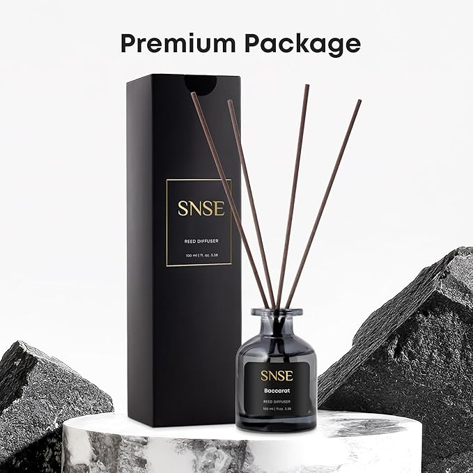 SNSE Baccarat Rouge Inspired Reed Diffuser – Luxury Home Fragrance Set, Long-Lasting Perfume Aroma, Elegant Gift, Relaxing & Sophisticated Scent