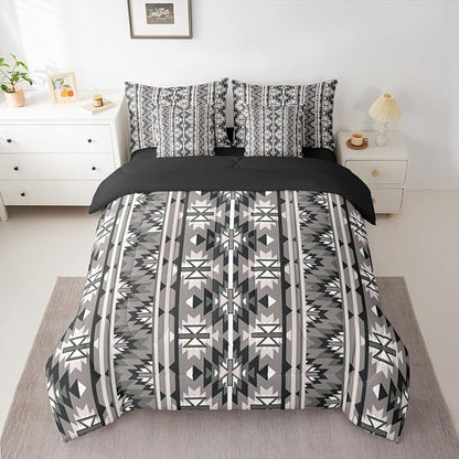 Erosebridal 7 Pcs Vintage Southwestern King Comforter Set with Sheets Rustic Western Aztec Bed in A Bag Boho Geometric Farmhouse Bedding Sets for Teens Teenager Exotic Tribal Nordic Style Bed Set