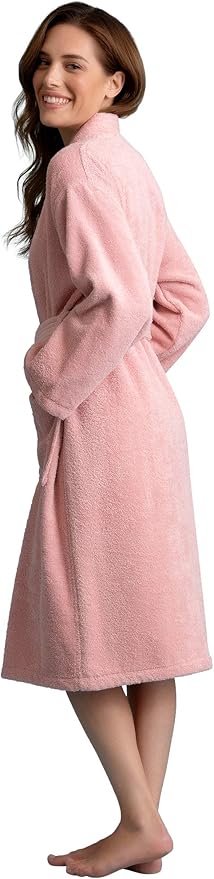 Soft Touch Linen Women's Robe Terry Cotton Cloth- Kimono Style- Thick, Breathable & Comfortable- Lightweight & Absorbent