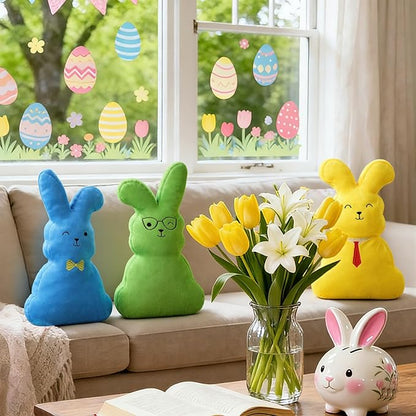 5 Pcs 14.17 Inch Easter Bunny Throw Pillows Rabbit Shaped Throw Pillows Easter Plush Bunny Stuffed Animals Soft Decorative Cushion for Couch Sofa Bed Decor