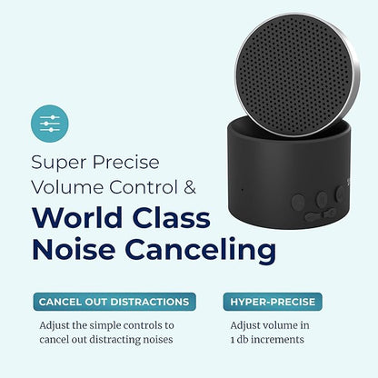 Adaptive Sound Technologies LectroFan Micro 2 - Portable Bluetooth Speaker & White Noise Machine - Compact Sound Machine for Travel - 11 Non-Looping Sounds for Sleep Support - Black