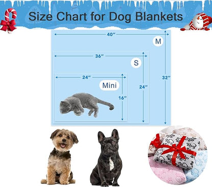 Stuffed 3pcs Premium Soft Dog Blankets for Small Dogs, Cat Blanket Calming Washable for Bed Couch Crate Protection Cover, Dog Puppy Kitten Essentials Christmas Dog Gifts, 24 * 32 inche, Blue