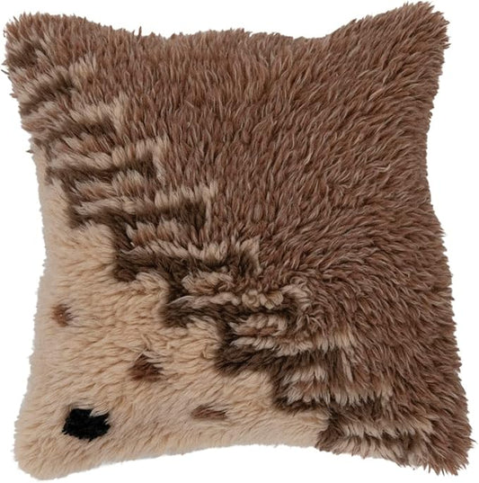 New Zealand Wool Tufted Pillow with Geometric Design