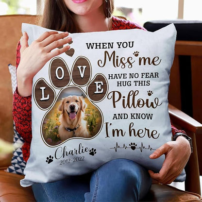 Personalized Pet Photo Memorial Throw Pillow (Insert Included), Loss Of Dog Sympathy Gift, Pet Pillows Photo, Dog Memorial Gift For Loss Of Dog, Dog Pillows, Throw Pillow Cover, Photo Pillow