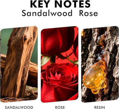 Reed Diffuser Set, Sandalwood Rose Scented Oil Diffuser with Sticks, Home Fragrance Reed Diffusers for Bathroom Shelf Decor & Air Fresheners