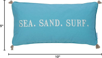 Levtex Home - Blue Maui - Decorative Pillow (12 x 24in.) - Sea Sand Surf - Light Blue and White