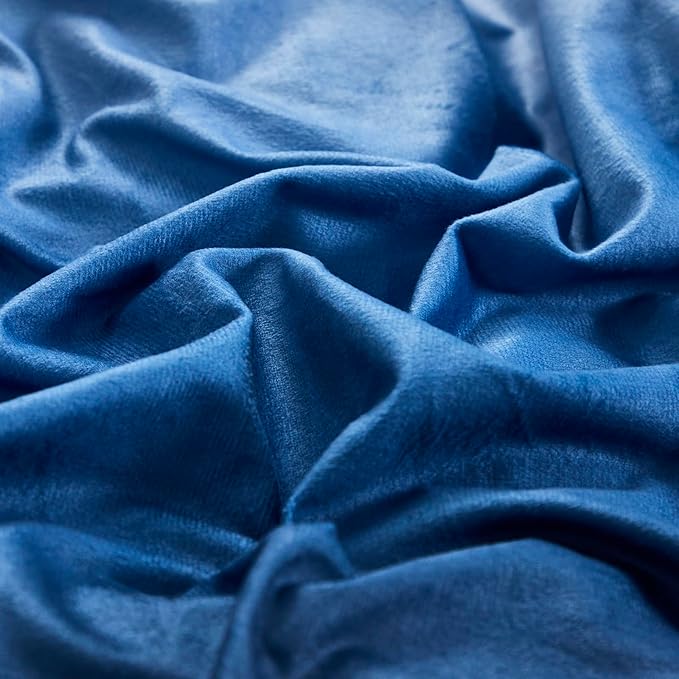 KAREVER Blue White Gradient Comforter Set Twin Kids Velvet Bedding Set Modern Plain White and Royal Blue Gradient Soft Quilt Farmhouse Flannel Comforter Warm Twin XL