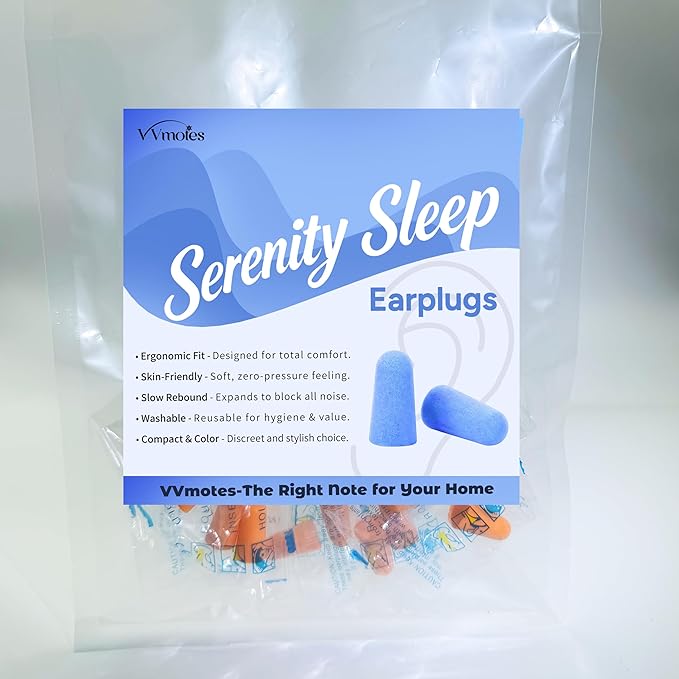 10 Pairs Orange Reusable Ear Plugs, 32dB NRR Noise Reduction, Washable Slow-Rebound Foam Earplugs for Sleeping, Snoring, Work, Concerts, Travel