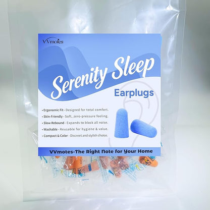20 Pairs Orange Reusable Ear Plugs, 32dB NRR Noise Reduction, Washable Slow-Rebound Foam Earplugs for Sleeping, Snoring, Work, Concerts, Travel