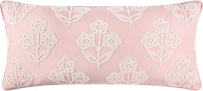 Levtex Home - Maileen Dusty Rose - Decorative Pillow (12x24in.) - Floral - Dusty Pink and Pink