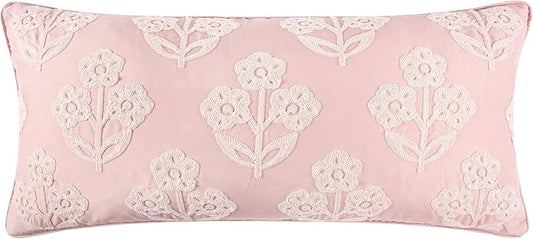 Levtex Home - Maileen Dusty Rose - Decorative Pillow (12x24in.) - Floral - Dusty Pink and Pink