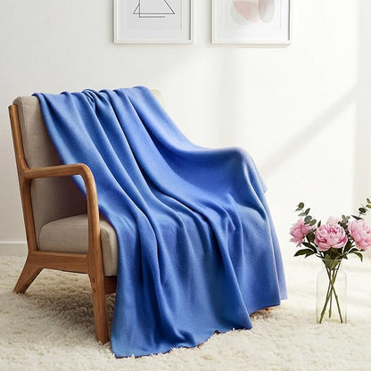 Kinlop Fleece Blanket Bulk 60 x 50 Inch Soft Lightweight Fleece Cozy Blanket Warm Throw Plush Pet Throw for Bed Couch Sofa Home Office Wedding Gifts Travel Camping(Deep Sea Blue)