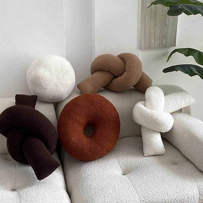 Chocolate Knot Pillow Long Shaped Soft Knot Plush Pillow Cushion Home Decoration Throw Pillows for Sofa Bedroom Car Office Gift