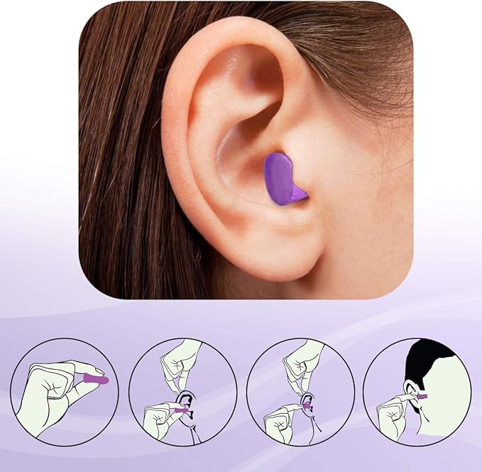 MOLDEX Soft Foam Earplugs Softies® Ear Plugs for Sleeping, Snoring, Work, Travel, Shooting -33dB Highest NRR Made in USA (Purple, 20 Pairs)